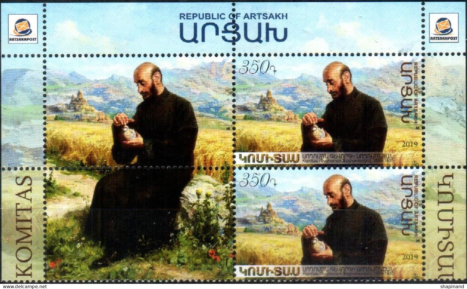 Artsakh 2019 "150th Anniversary Of The Composer Komitas. (1869-1935)" 2v Zf Quality:100% - Armenia