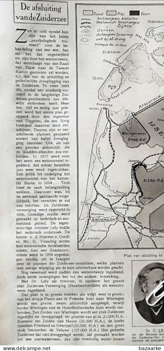 DE AFSLUITING VAN DE ZUIDERZEE 1916 /  WIERINGEN / DR. A. BEEKMAN VOORVECHTER / DR. C. LELY MINISTER VAN HET GROTE PLAN - Ohne Zuordnung