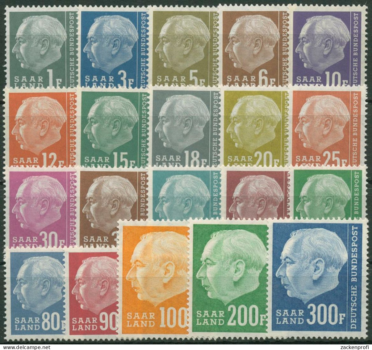 OPD Saarbrücken 1957 Bundespräsident Theodor Heuss 409/28 Postfrisch - Ungebraucht