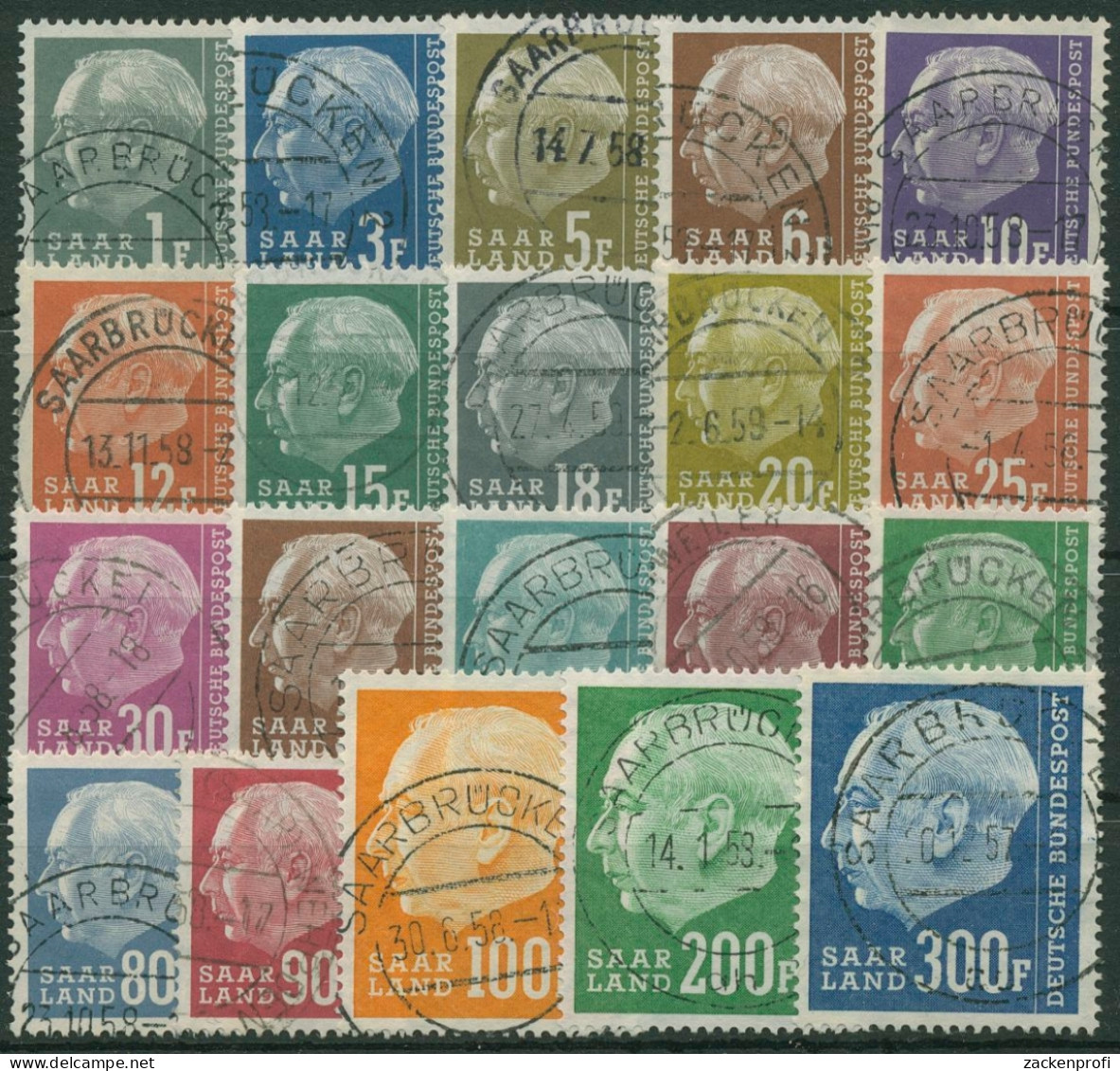 OPD Saarbrücken 1957 Bundespräsident Theodor Heuss 409/28 Gestempelt - Used Stamps