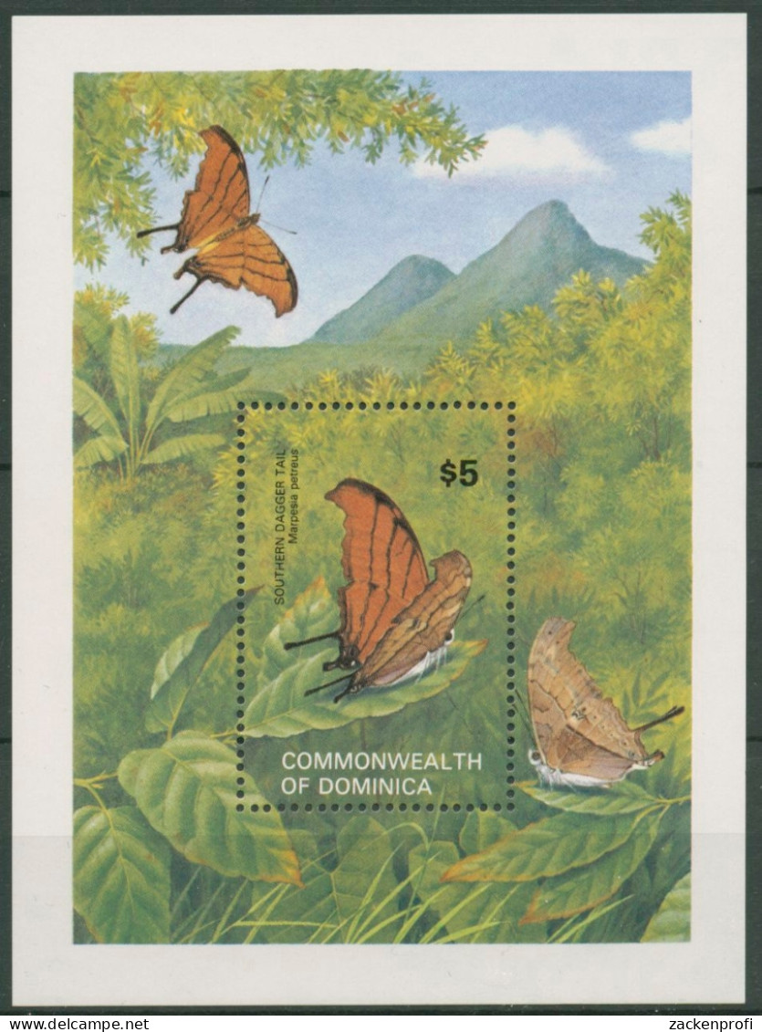 Dominica 1982 Tiere Insekten Schmetterlinge Block 76 Postfrisch (C71342) - Dominique (1978-...)