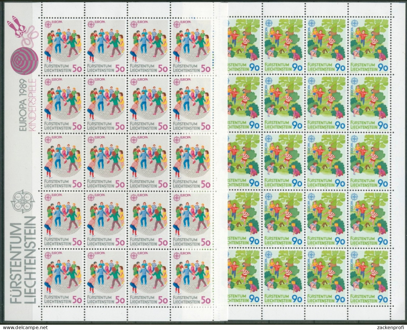 Liechtenstein 1989 Europa CEPT Kinderspiele Bogensatz 960/61 Postfrisch (C16311) - Blocks & Sheetlets & Panes