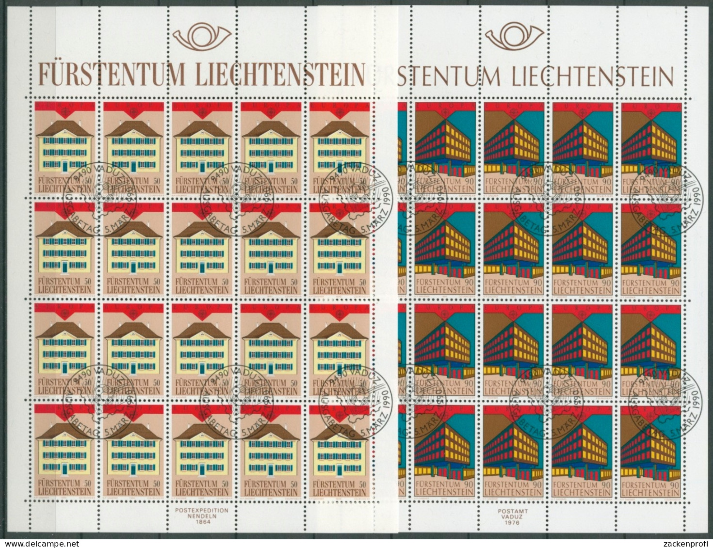 Liechtenstein 1990 Europa CEPT Bogensatz 984/85 Gestempelt (C16317) - Blocks & Sheetlets & Panes
