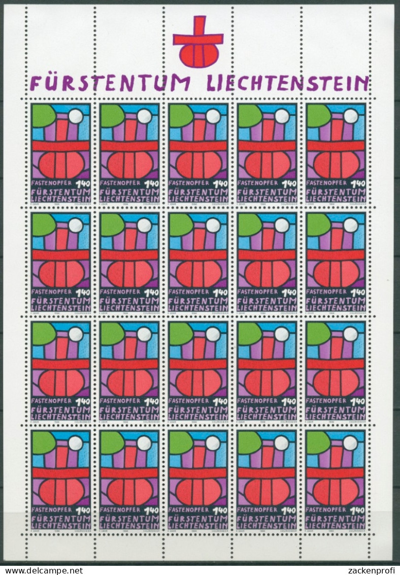 Liechtenstein 1986 Fastenopfer 895 Bogen Postfrisch (C16336) - Blokken