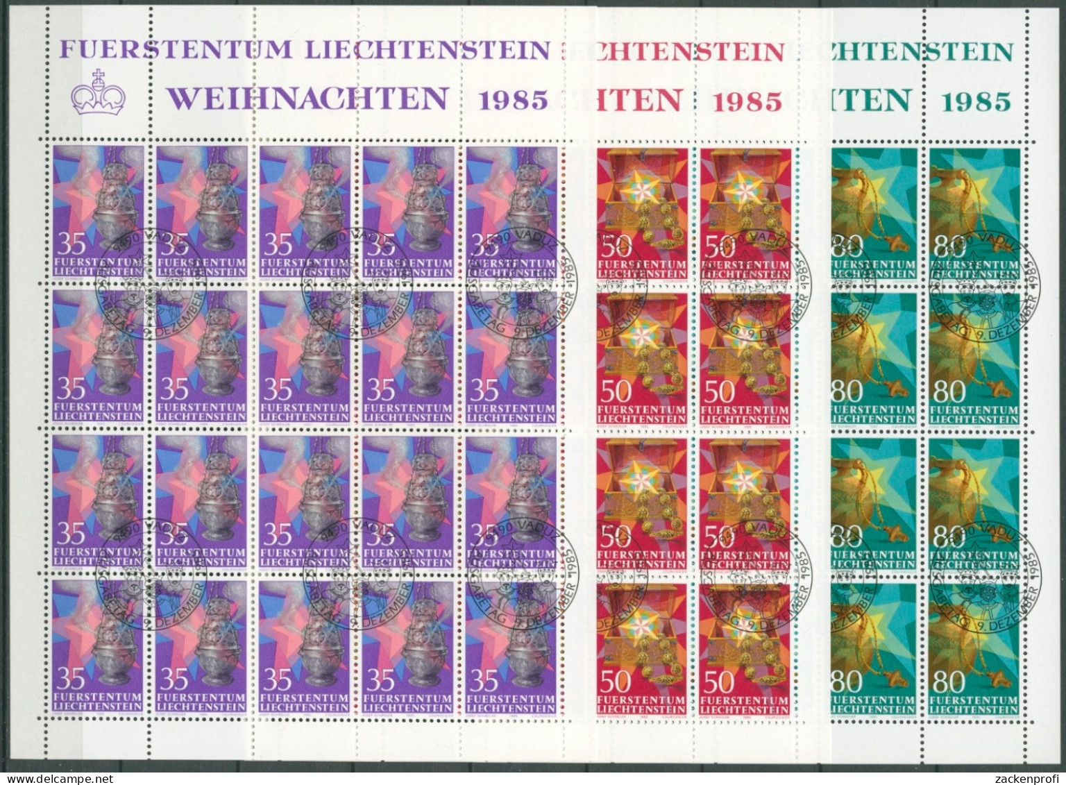 Liechtenstein 1985 Weihnachten 884/86 Gestempelt (C16335) - Blocs & Feuillets