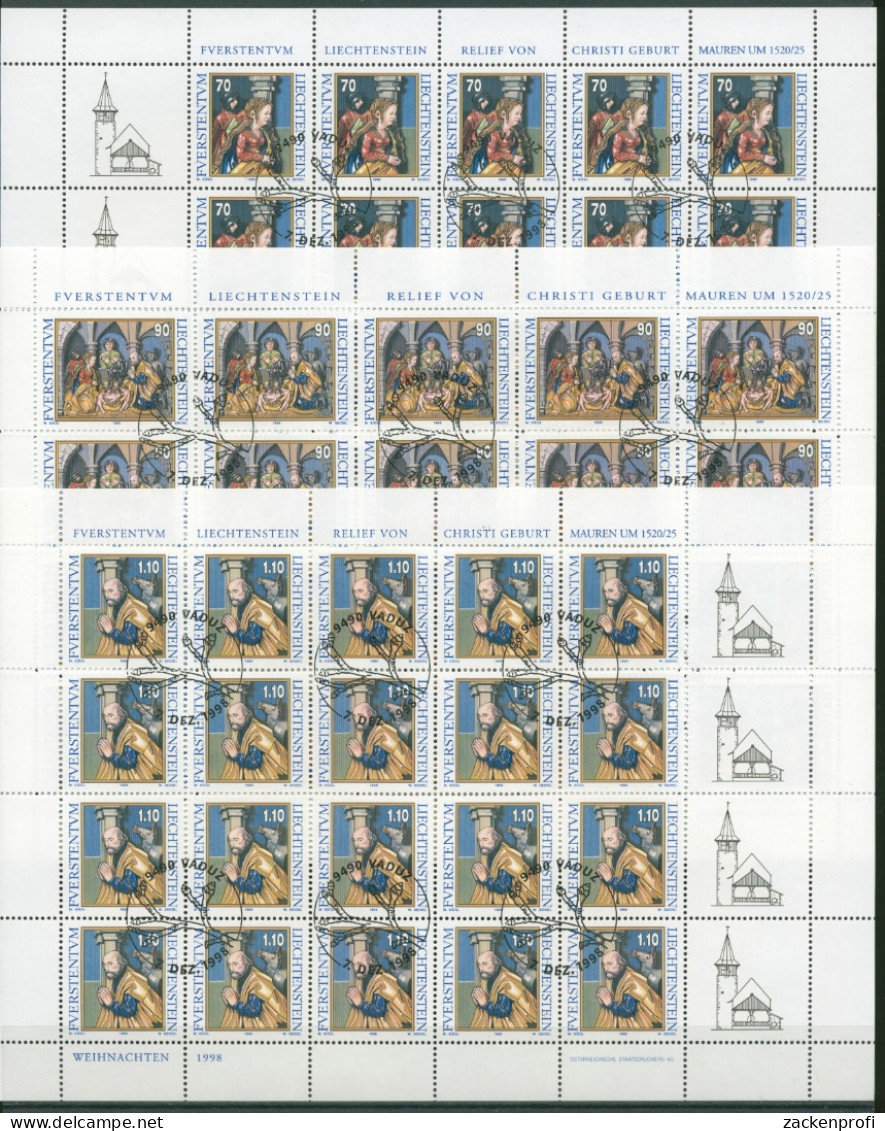 Liechtenstein 1998 Weihnachten Bogensatz 1183/85 Gestempelt (C16338) - Blokken