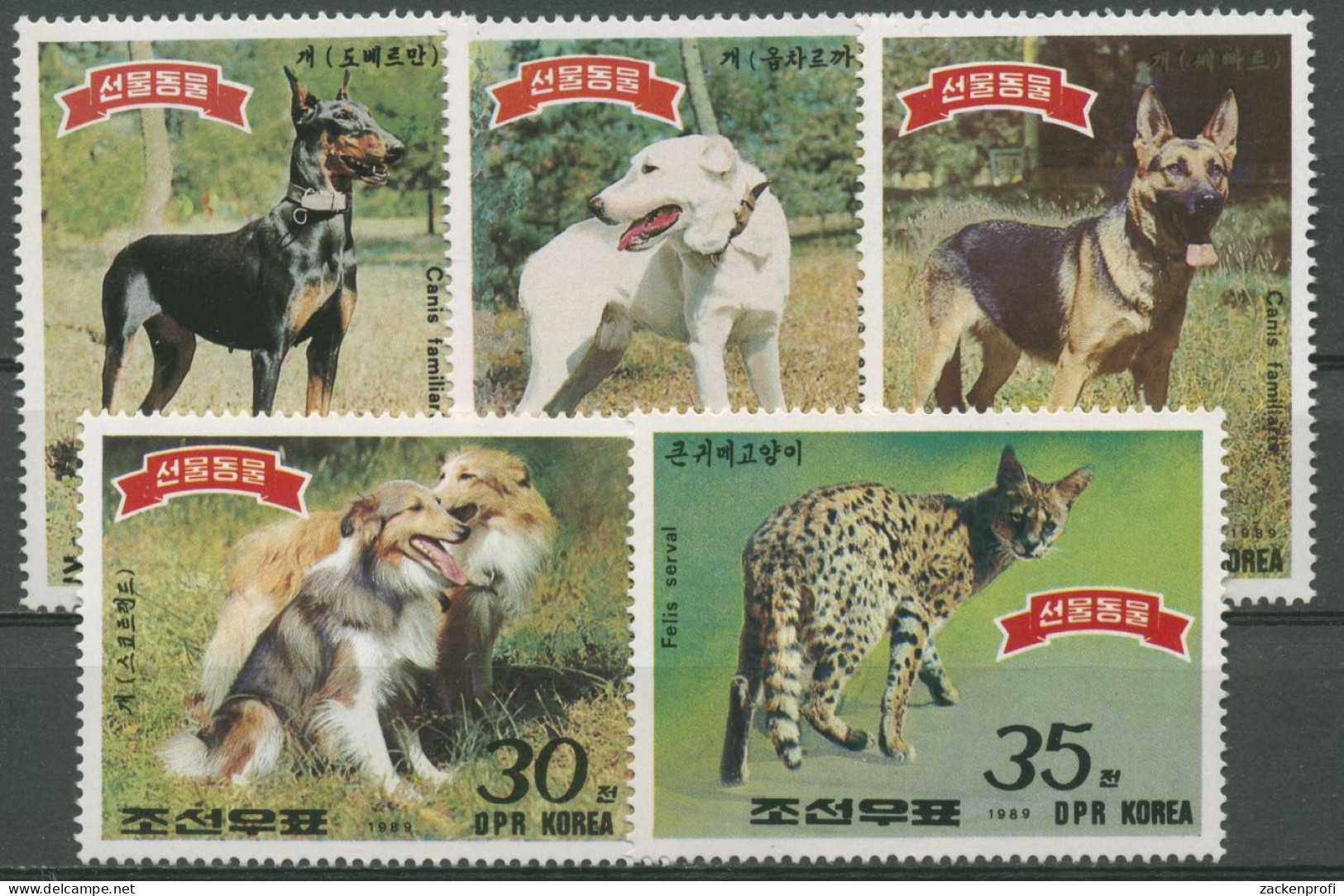 Korea (Nord) 1989 Tiere: Hunde 2991/95 Postfrisch - Corée Du Nord