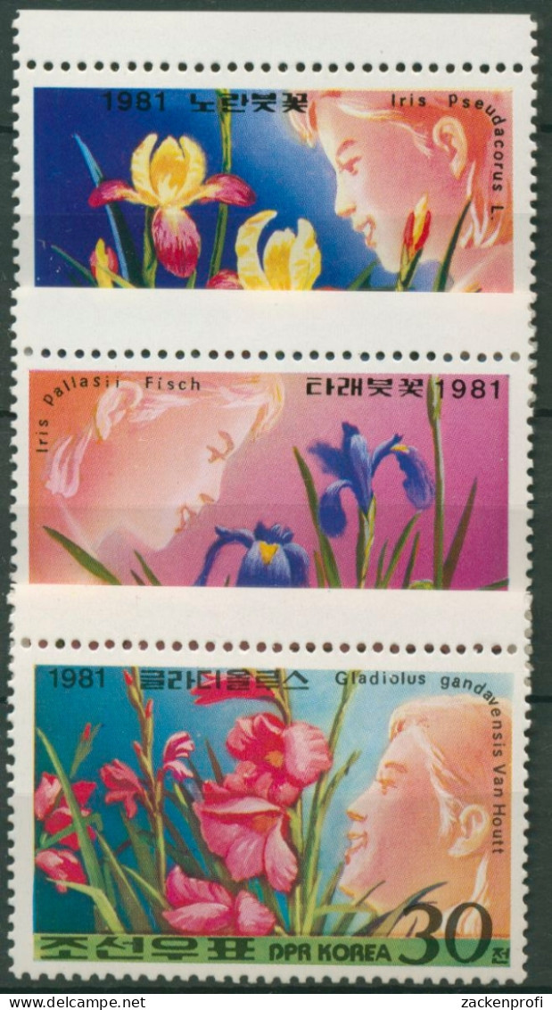 Korea (Nord) 1981 Blumen: Iris, Gladiolus 2126/28 Postfrisch - Corée Du Nord