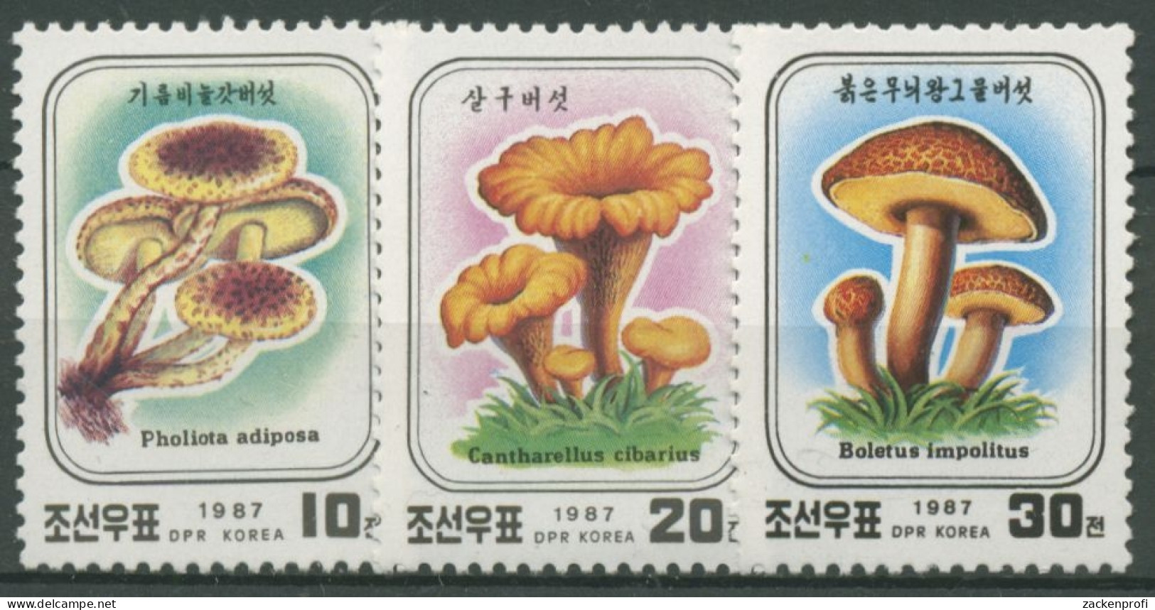 Korea (Nord) 1987 Pilze: Pfifferling, Röhrling 2798/1800 Postfrisch - Corea Del Norte