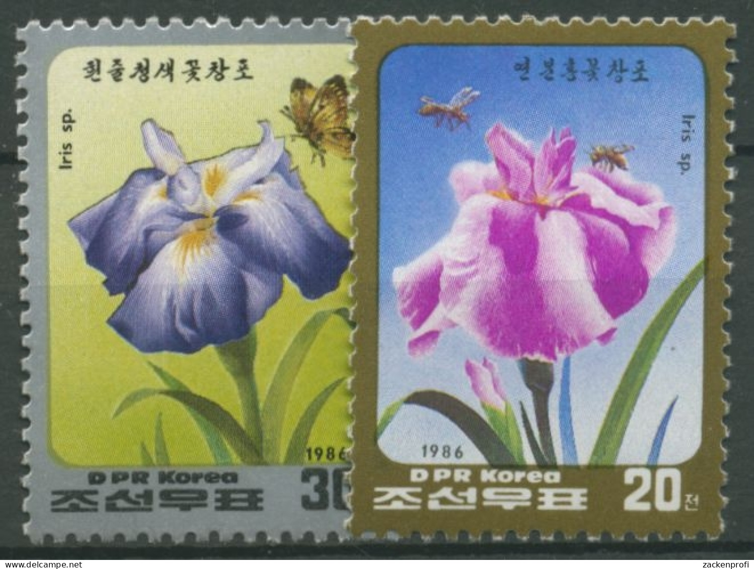 Korea (Nord) 1986 Blumen: Iris 2752/53 Postfrisch - Corea Del Norte