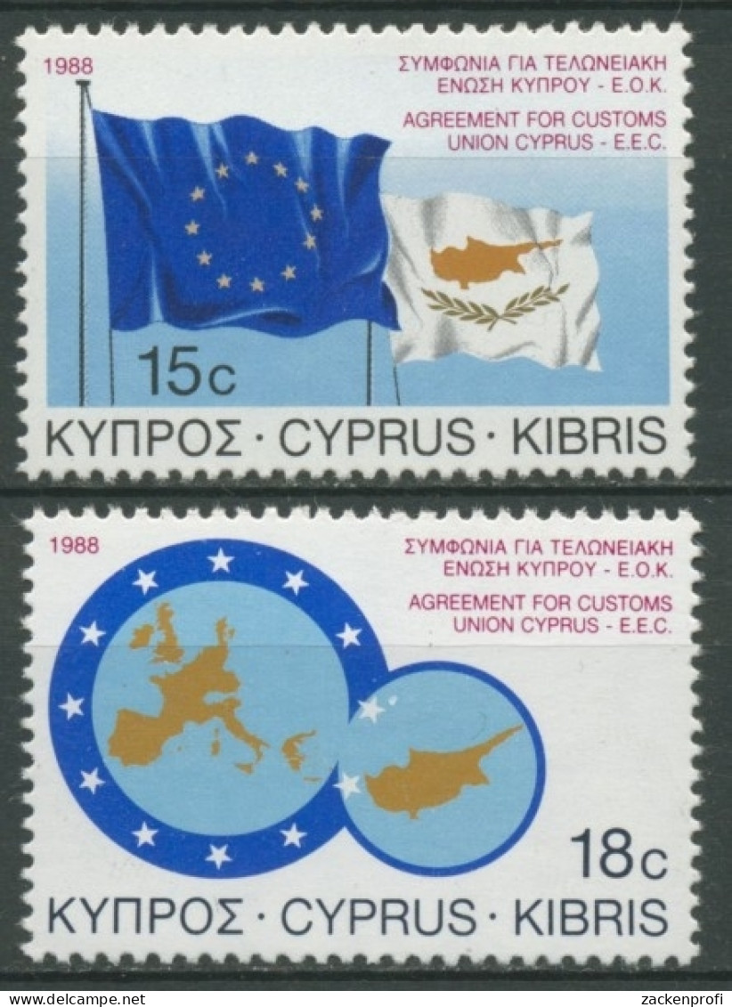 Zypern 1988 Zollabkommen Zyperns Mit Der Europ. Gemeinschaft 693/94 Postfrisch - Ungebraucht
