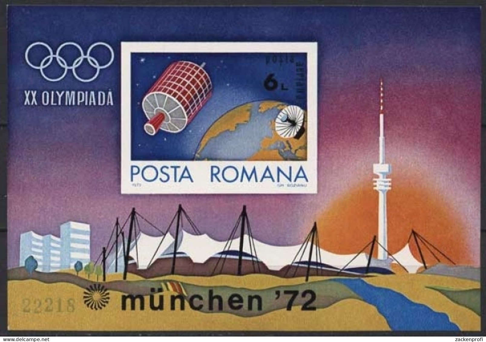 Rumänien 1972 Olympia Sommerspiele Satellit Europa Block 98 Postfrisch (C92094) - Blocs-feuillets