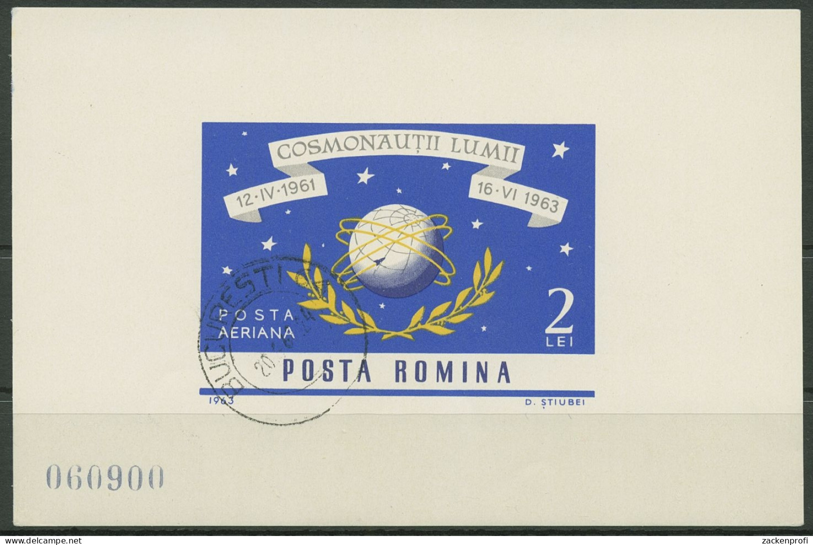 Rumänien 1964 Weltraumfahrt Erdkugel Block 56 Gestempelt (C92134) - Blocs-feuillets
