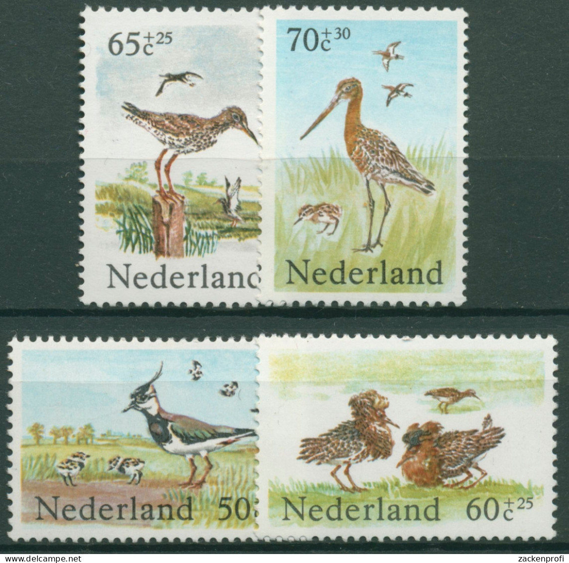 Niederlande 1984 Wiesenvögel: Rotschenkel Kiebitz Kampfläufer 1246/49 Postfrisch - Nuevos