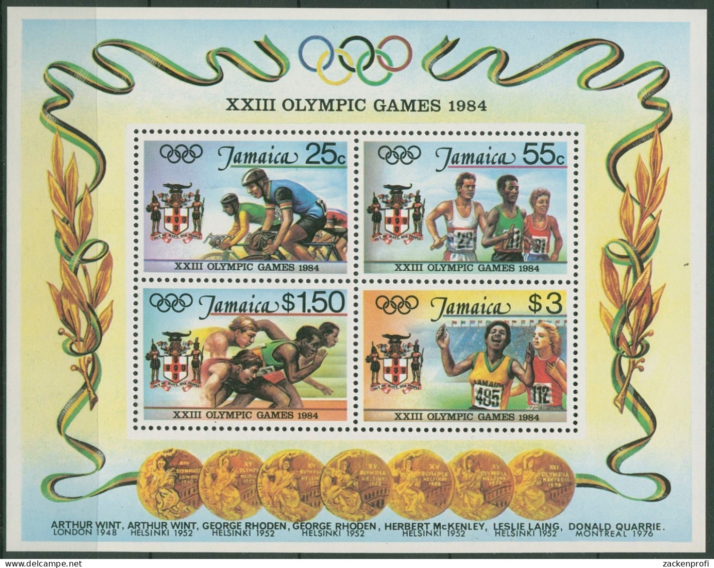 Jamaika 1984 Olympia Sommerspiele Los Angeles Block 23 Postfrisch (C94227) - Jamaica (1962-...)