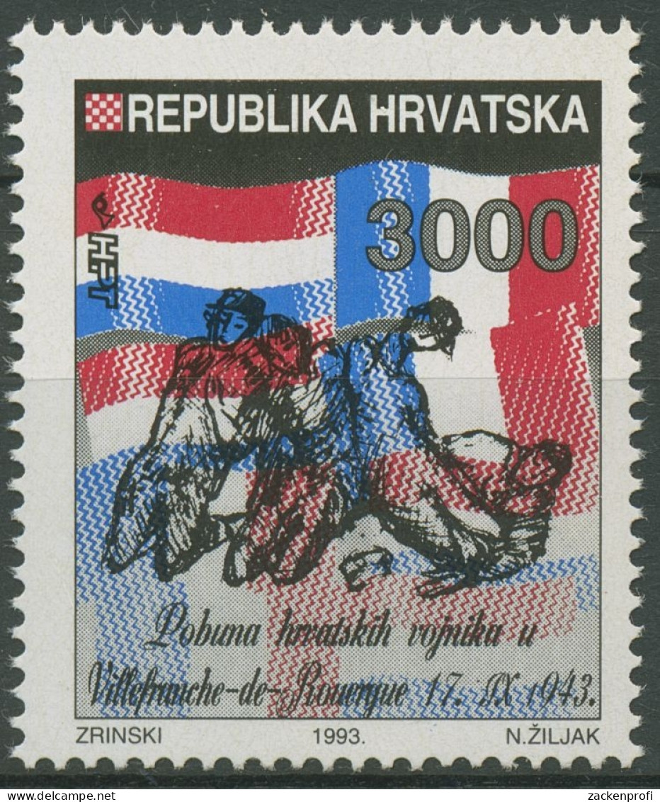 Kroatien 1993 Soldatenaufstand Villefrance-de-Rouergue 258 Postfrisch - Croatie