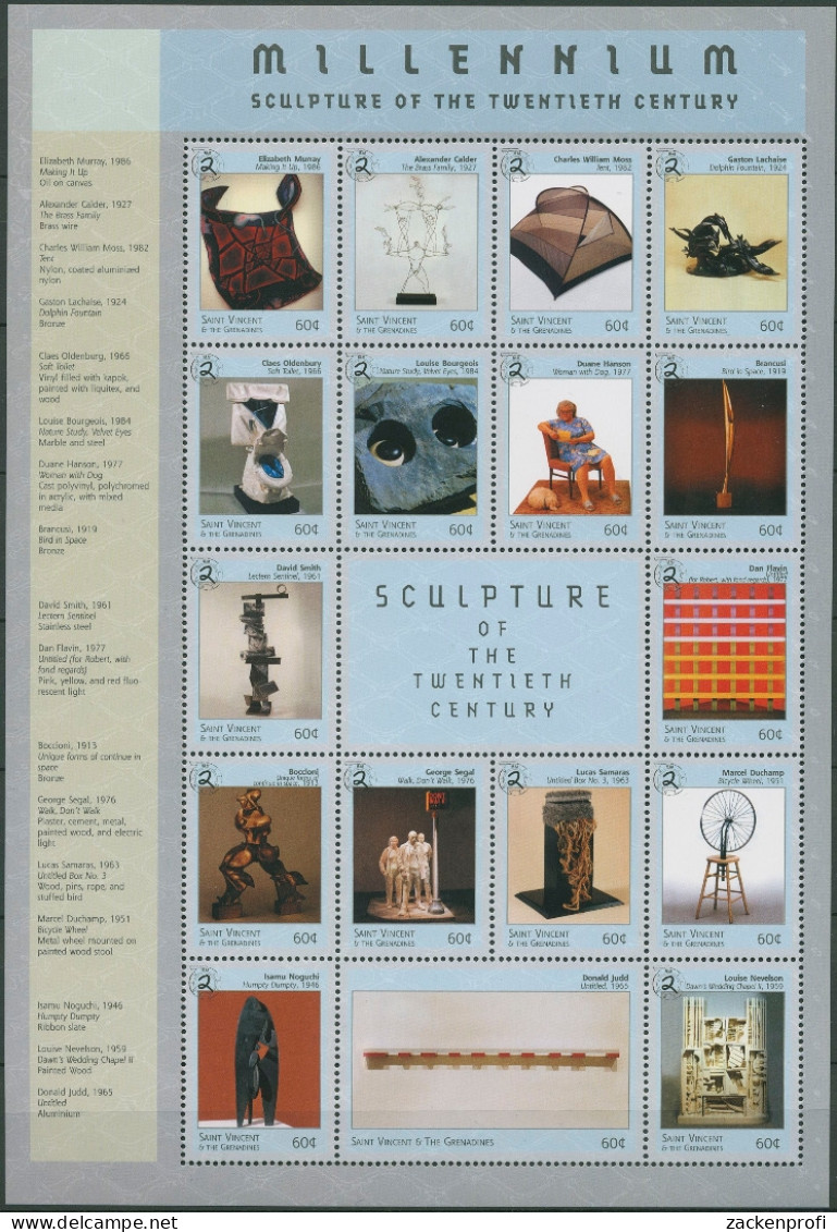 St. Vincent 1999 Millennium Skulpturen 4726/42 ZD-Bogen Postfrisch (SG94239) - St.Vincent (1979-...)