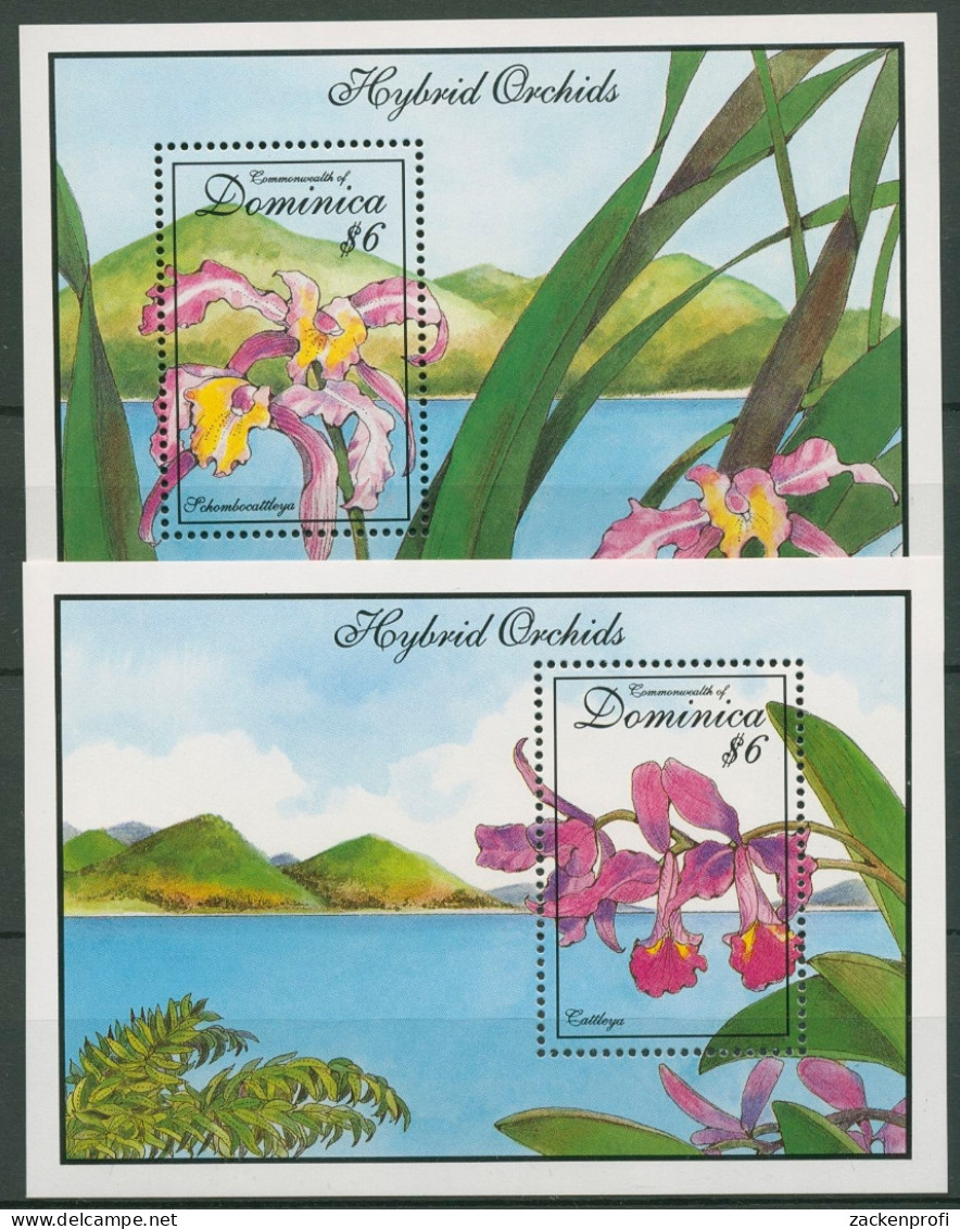 Dominica 1994 Blumen Orchideen Block 258/59 Postfrisch (C94265) - Dominica (1978-...)