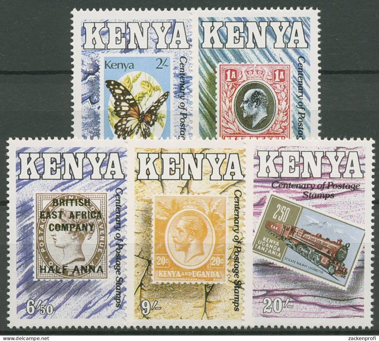 Kenia 1990 100 Jahre Briefmarken Britisch Ostafrikas 527/31 Postfrisch - Kenia (1963-...)