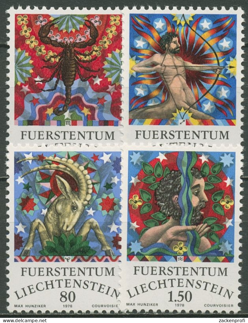 Liechtenstein 1978 Tierkreiszeichen 713/16 Postfrisch - Neufs