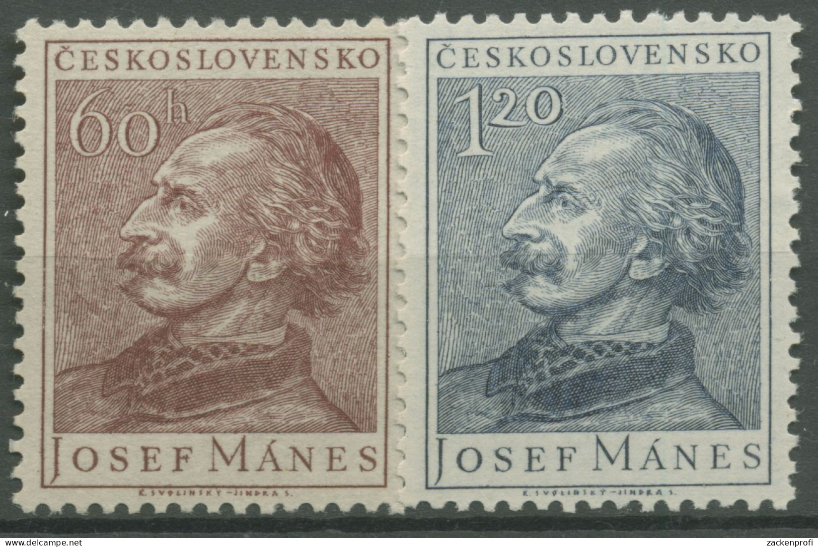 Tschechoslowakei 1953 Maler Josef Manes 836/37 Postfrisch - Nuovi