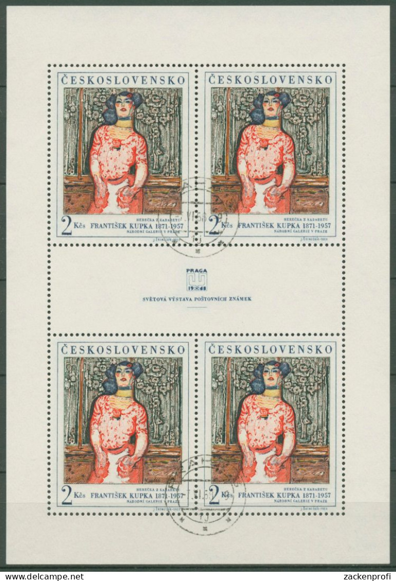 Tschechoslowakei 1968 Prag Gemälde V. Kupka Kleinbg. 1796 K Gestempelt (C91915) - Blocks & Sheetlets