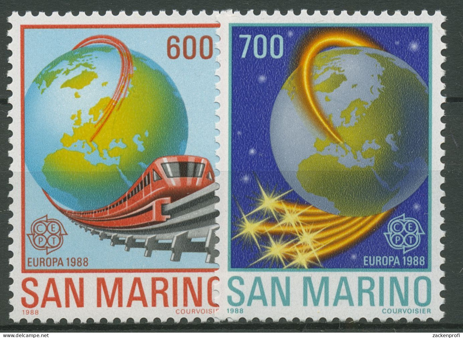 San Marino 1988 Europa CEPT Transport-u. Kommunikationsmittel 1380/81 Postfrisch - Neufs