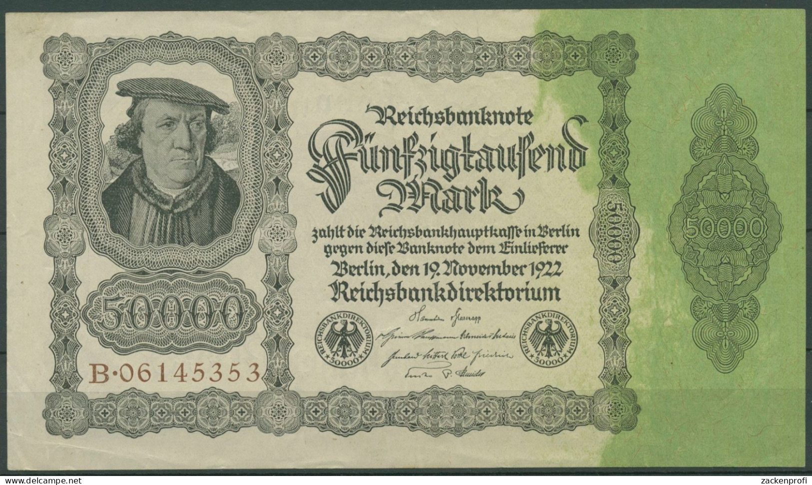 Dt. Reich 50000 Mark 1922, Ro 79 A Leicht Gebraucht (K843) - 50.000 Mark