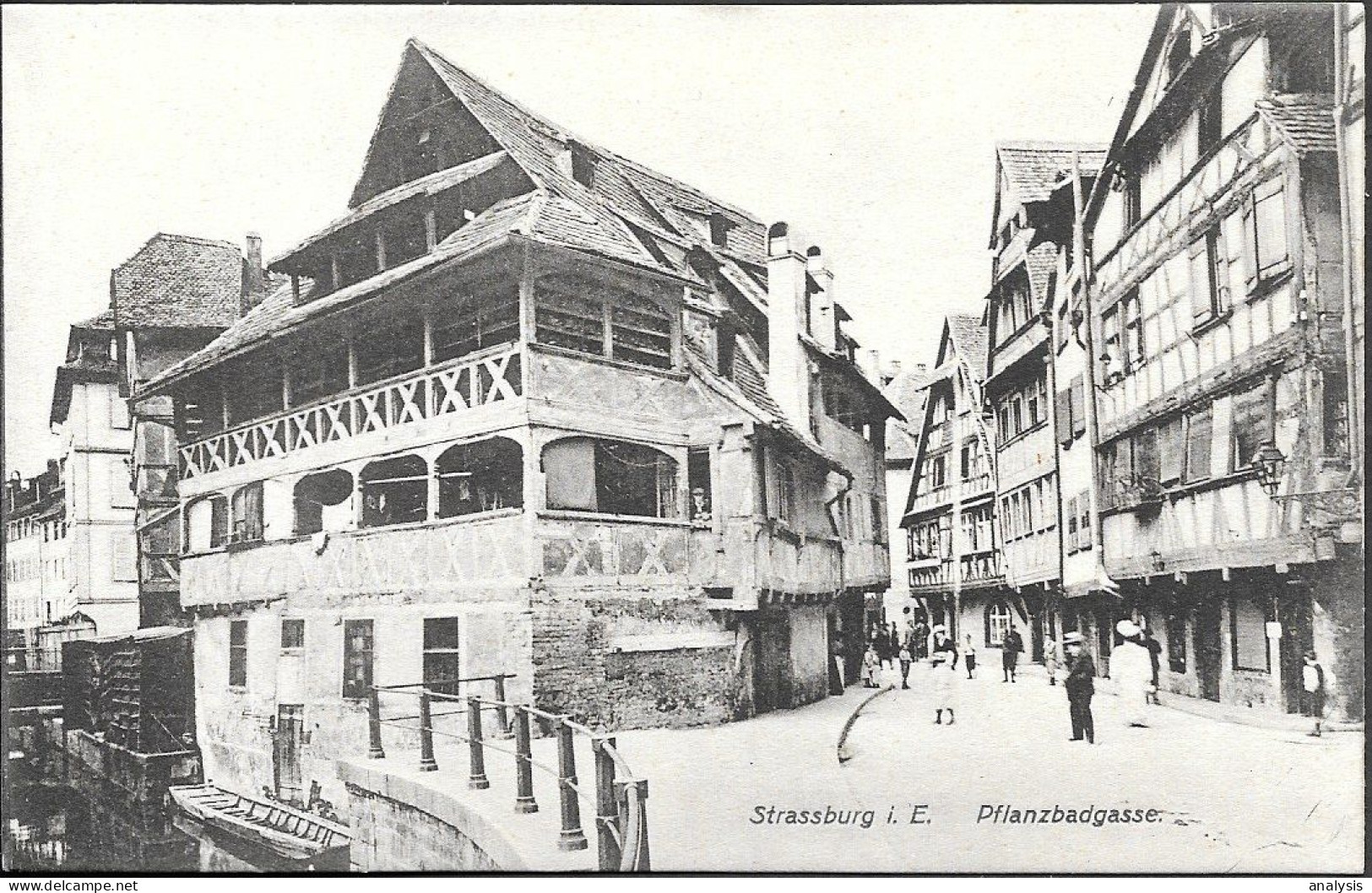 Germany Elsass Strassburg Pflanzbadgasse Street Scene Old PPC 1907 - Elsass