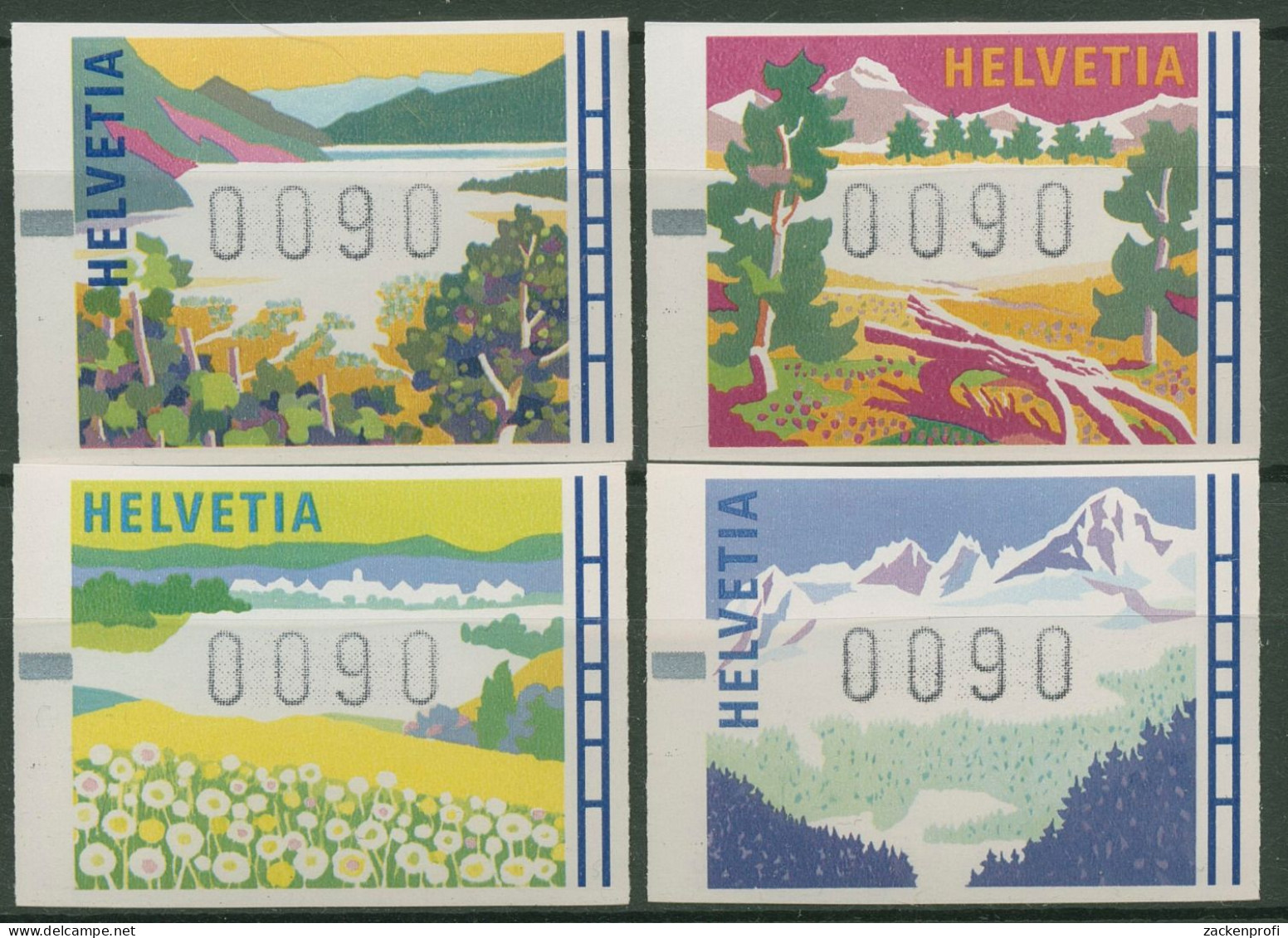 Schweiz Automatenmarken 1996 Landschaften ATM 7/10 Postfrisch - Automatic Stamps