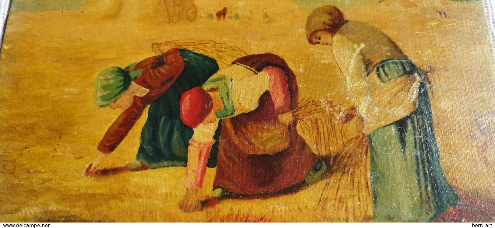 A. Rubin. Copie Ancienne Du Tableau "Les Glaneuses" De François Millet Sur Carton George Rowney London England - Oils