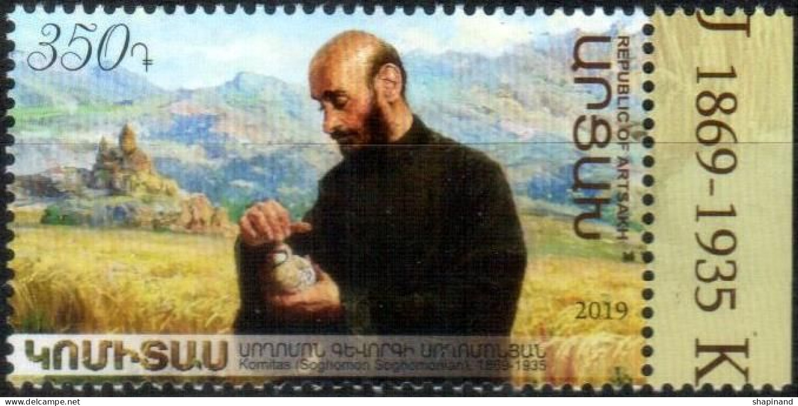 Artsakh 2019 "150th Anniversary Of The Composer Komitas. (1869-1935)" 1v Quality:100% - Armenia