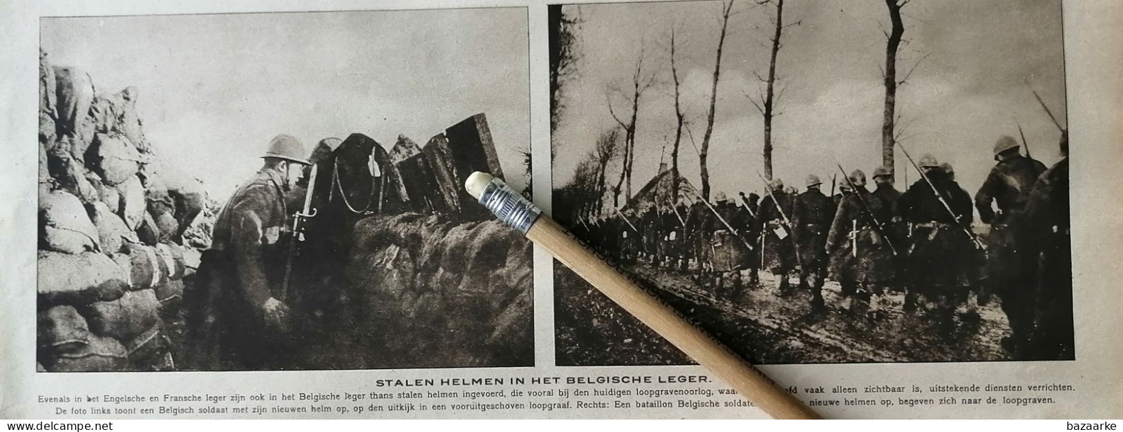 OORLOG 1916 / STALEN HELMEN IN HET BELGISCH LEGER / BELGISCH BATAILLON BEGEVEN ZICH NAAR DE LOOPGRAVEN - Ohne Zuordnung