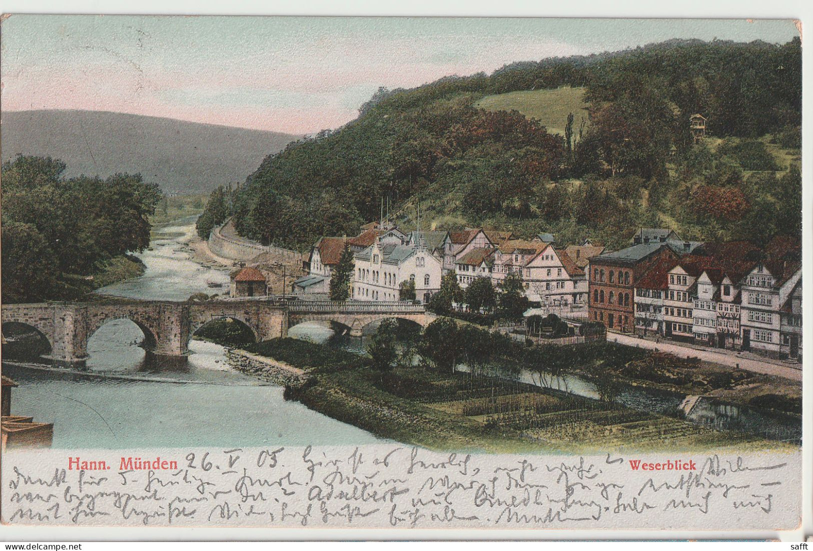 Litho Hann. Münden, Weserblick 1905 - Hannoversch Muenden