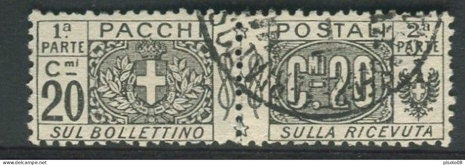 REGNO 1914-22 PACCHI POSTALI 20 C.USATO - Postal Parcels