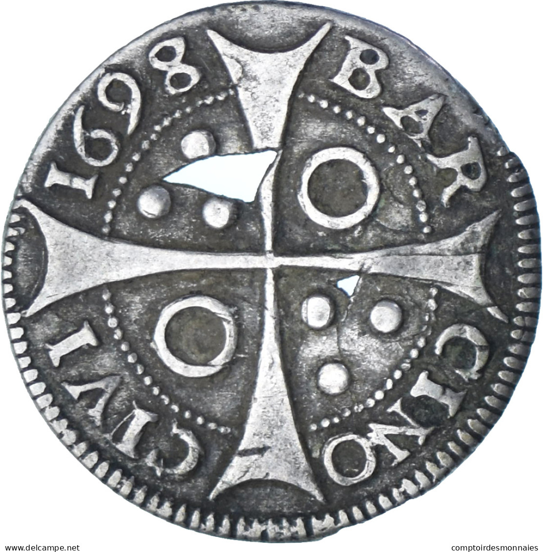 Espagne, Principauté De Catalogne, Carol II, Croat, 1698, Barcelona, Argent - Provincial Currencies