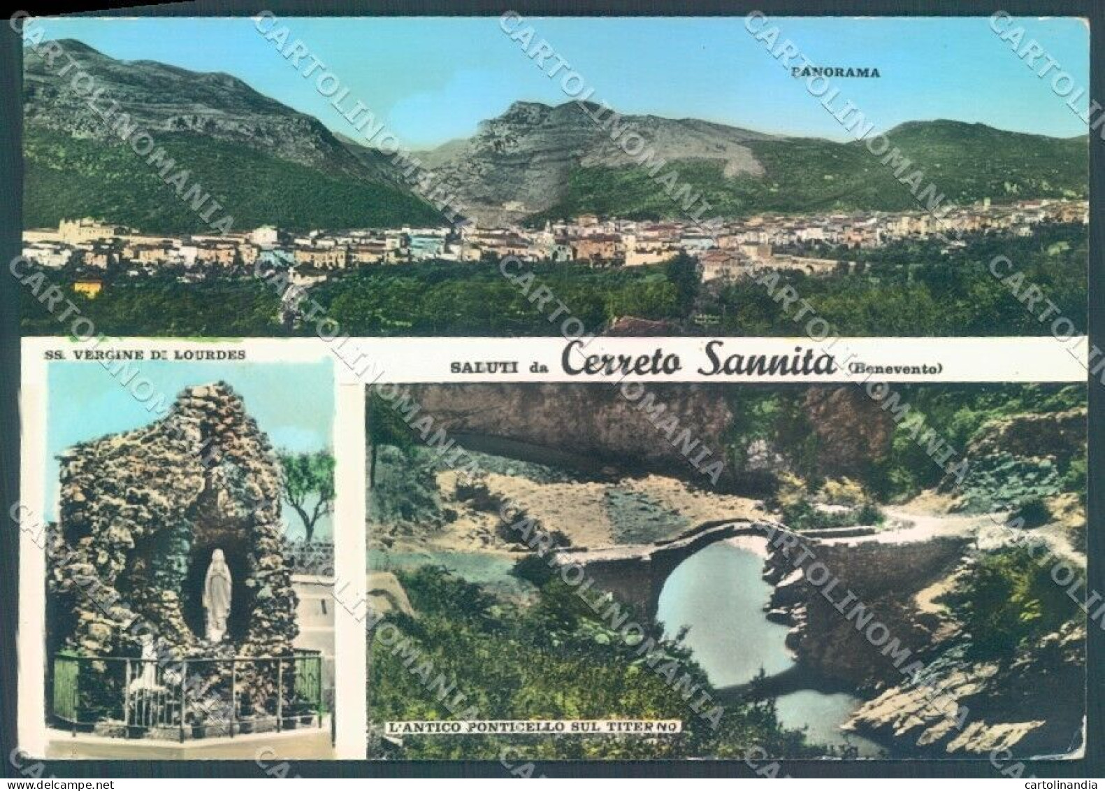 Benevento Cerreto Sannita Ponte Saluti Da PIEGA Foto FG Cartolina JK1828 - Benevento
