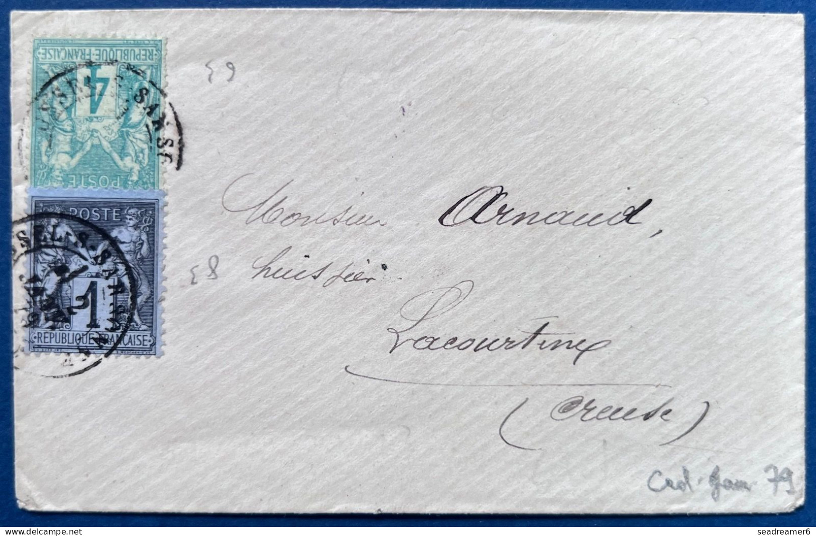 Lettre Sage Ouverte Tarif à 5c Carte De Visite N°63 & 83 Oblitérés Dateur " D'USSEL SUR SARSONNE " Pour LACOURTINE TTB - 1876-1878 Sage (Type I)