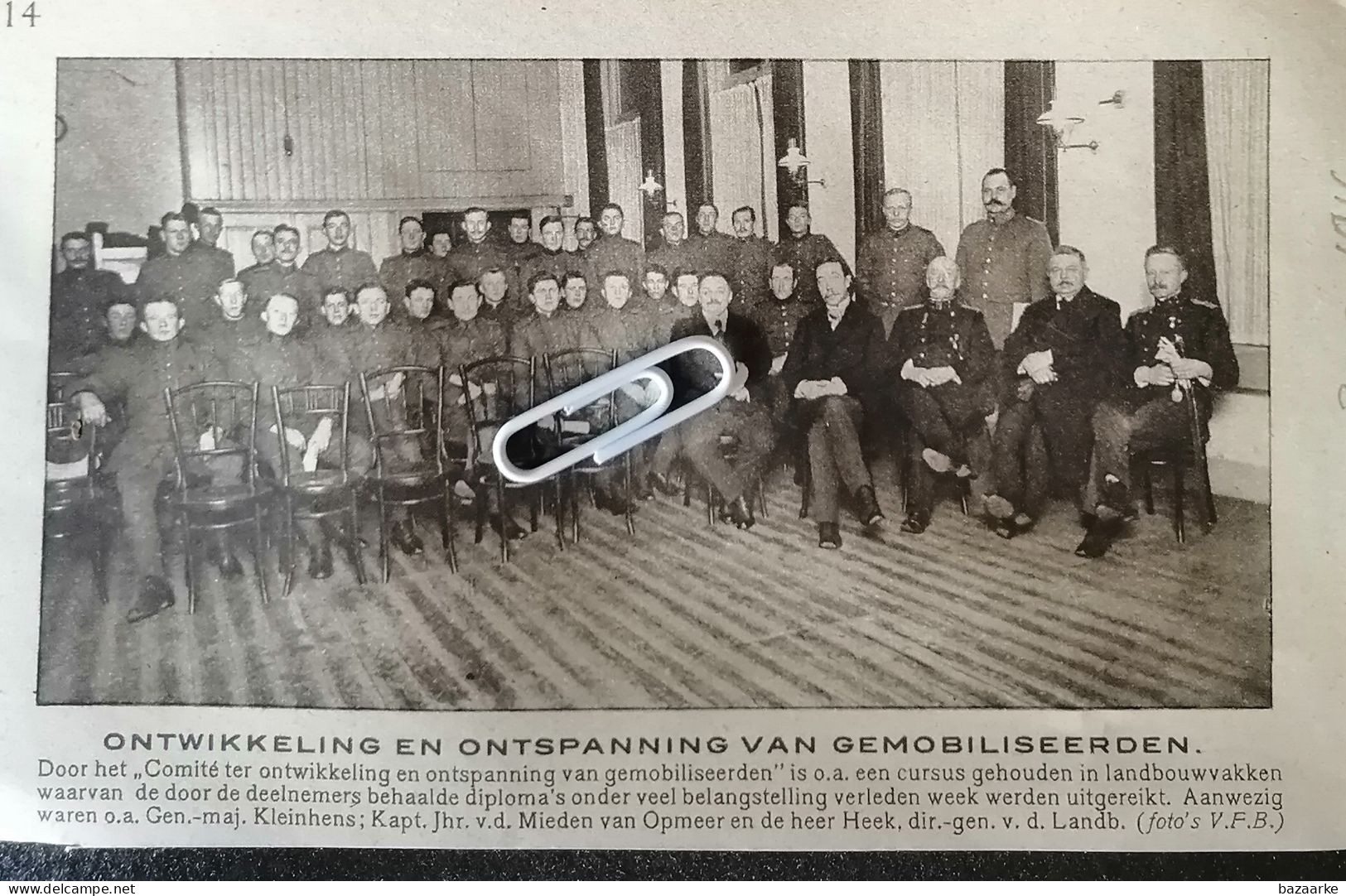 1916 / ONTWIKKELING EN ONTSPANNING VAN GEMOBILISEERDEN / CURSUS VOOR LANDBOUWVAKKEN/ GEN. MAJ. KLEINHENS / HEER HEEK - Ohne Zuordnung