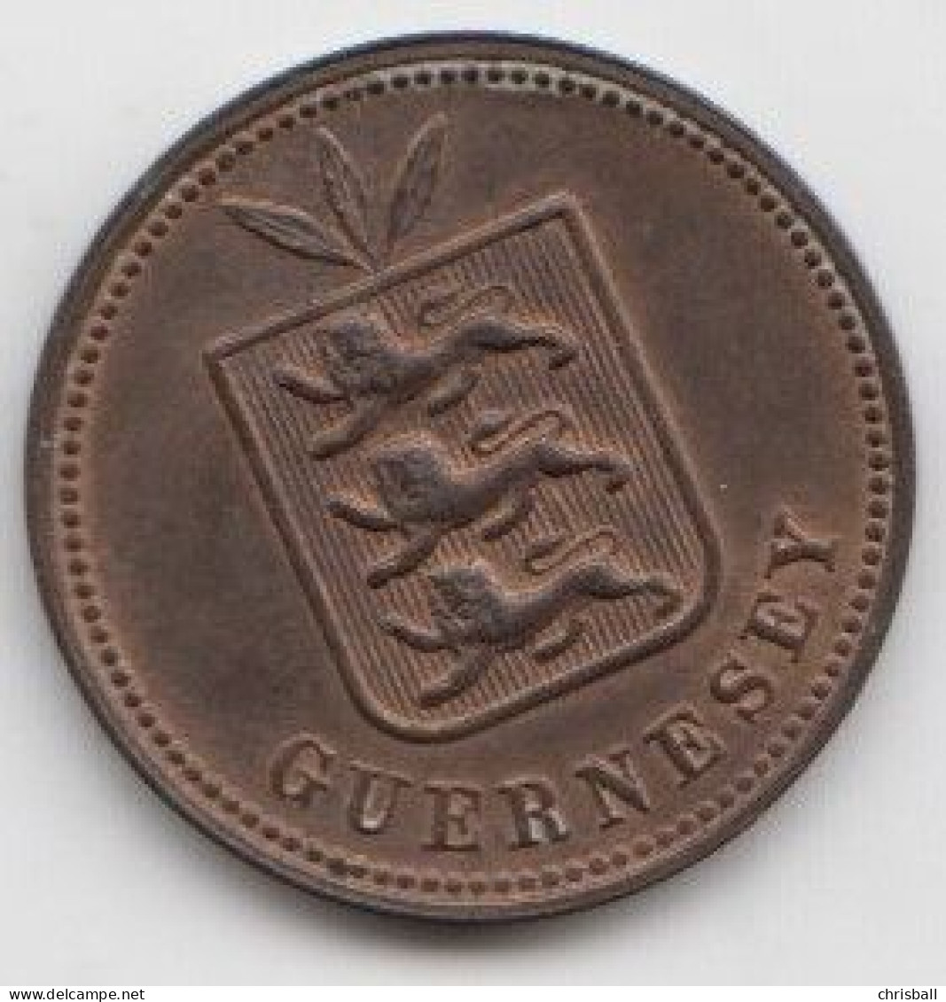 Guernsey Coin 2 Double 1899 - Condition Extra Fine - Guernesey