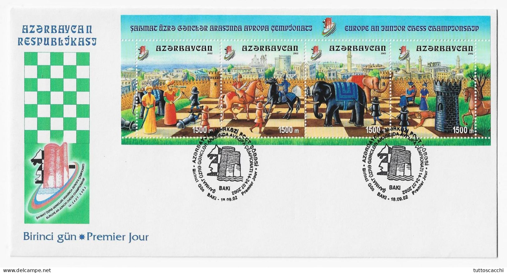 CHESS FDC Azerbaijan 2002 - Chess