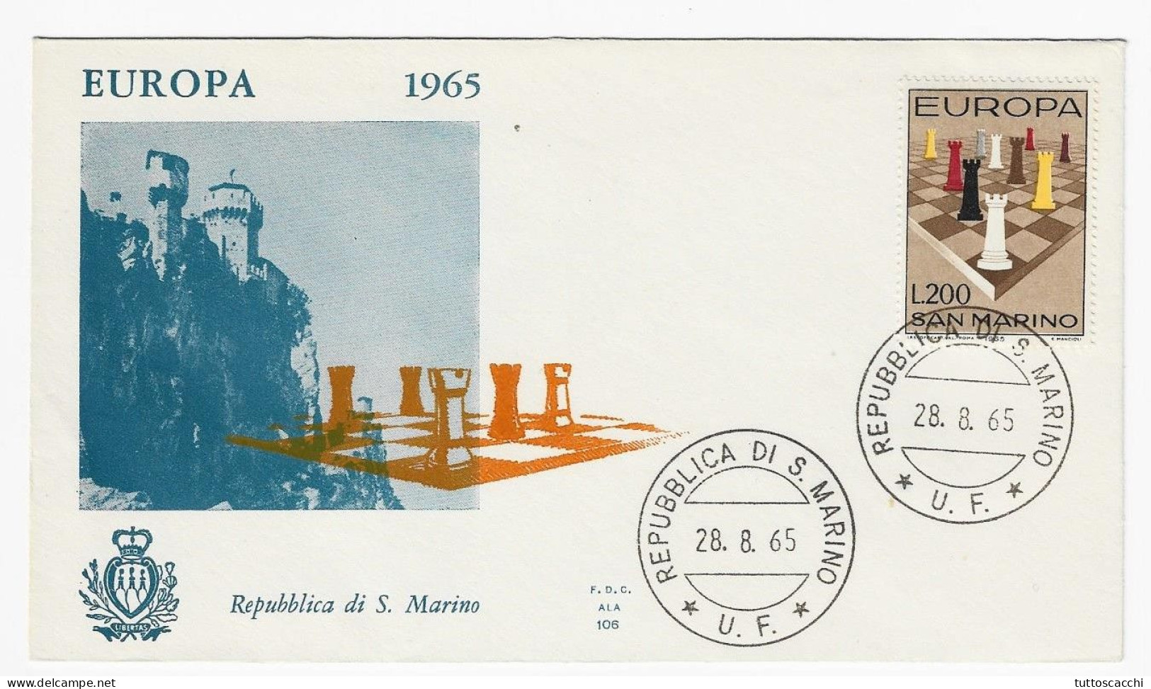 CHESS FDC San Marino 1965 - Echecs