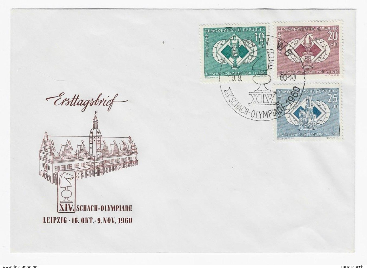 CHESS FDC DDR 1960 - Berlin Cancel - Schach