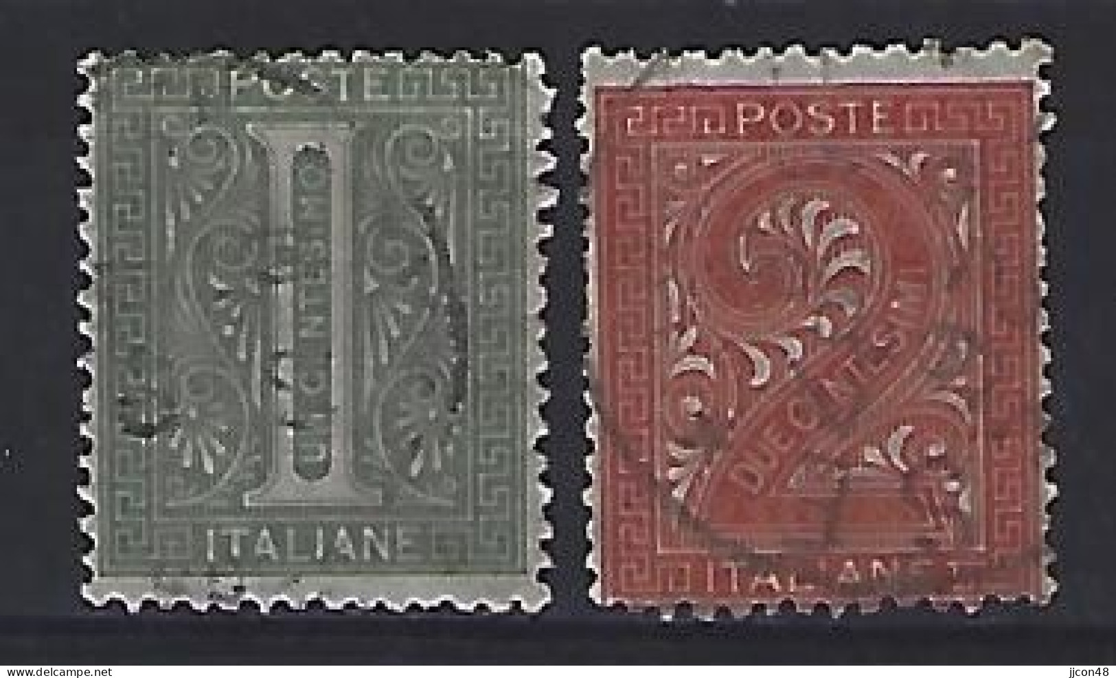 Italy 1863-65  Ziffernzeichnung   (o) Mi.23-24 - Used