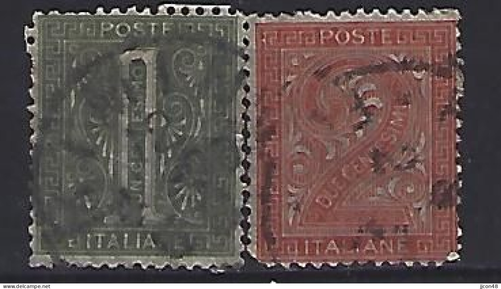 Italy 1863-65  Ziffernzeichnung   (o) Mi.23-24 - Usati