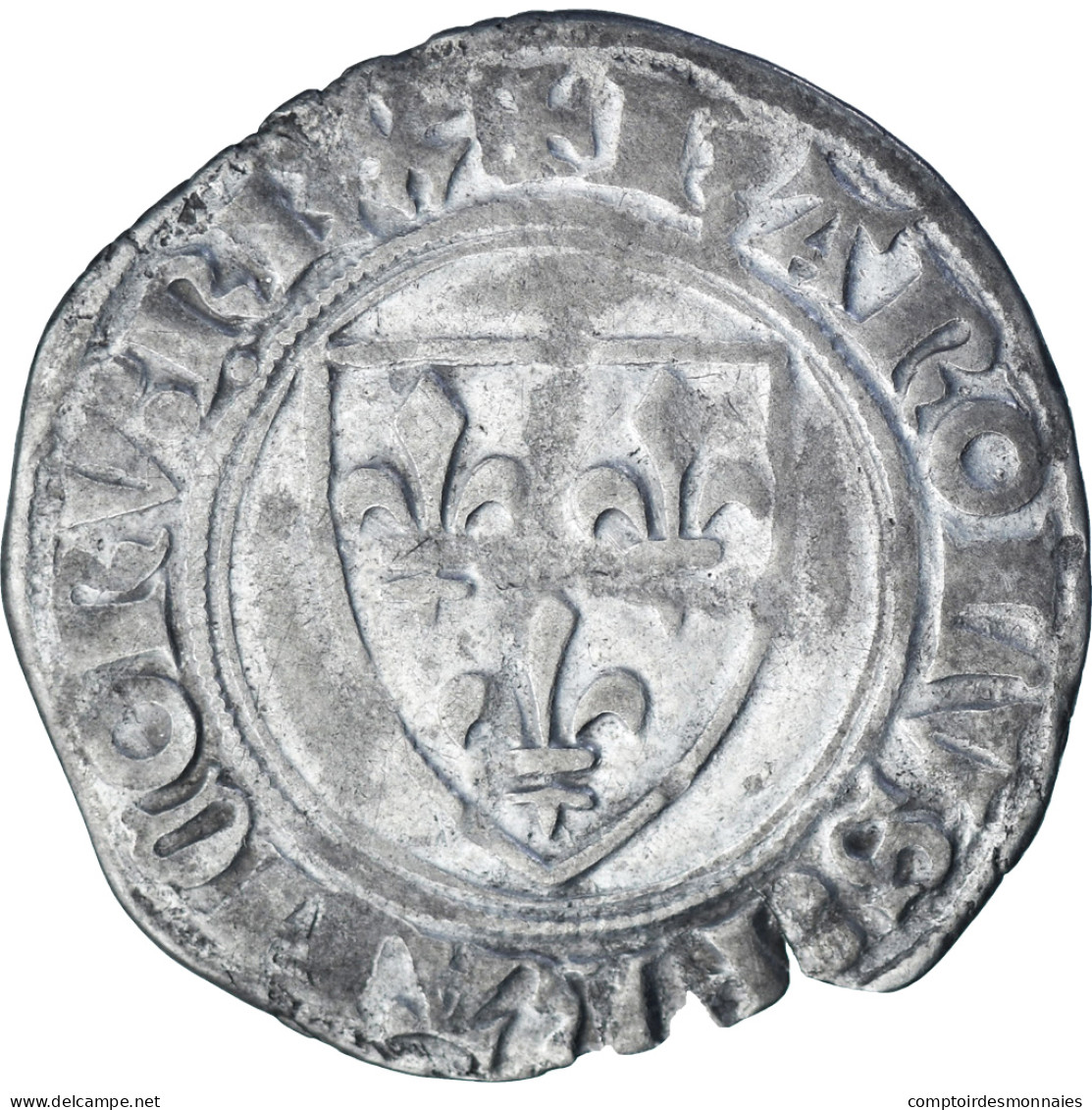 France, Charles VI, Blanc Guénar, 1380-1422, Tournai, Billon, TB+ - 1380-1422 Carlos VI El Bien Amado