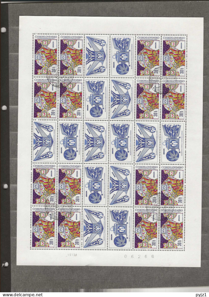 1974 USED Czechoslovakia Sheets Mi 2184b, 2209-10 - Blocchi & Foglietti