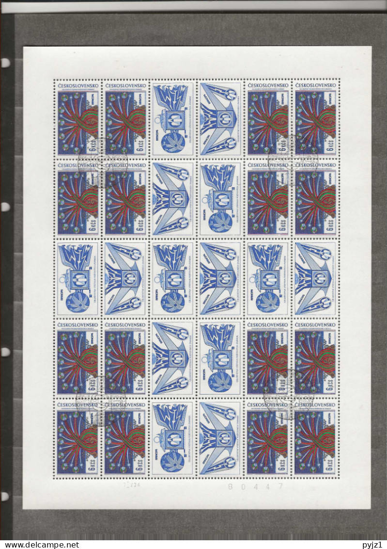 1974 USED Czechoslovakia Sheets Mi 2184b, 2209-10 - Blocks & Sheetlets