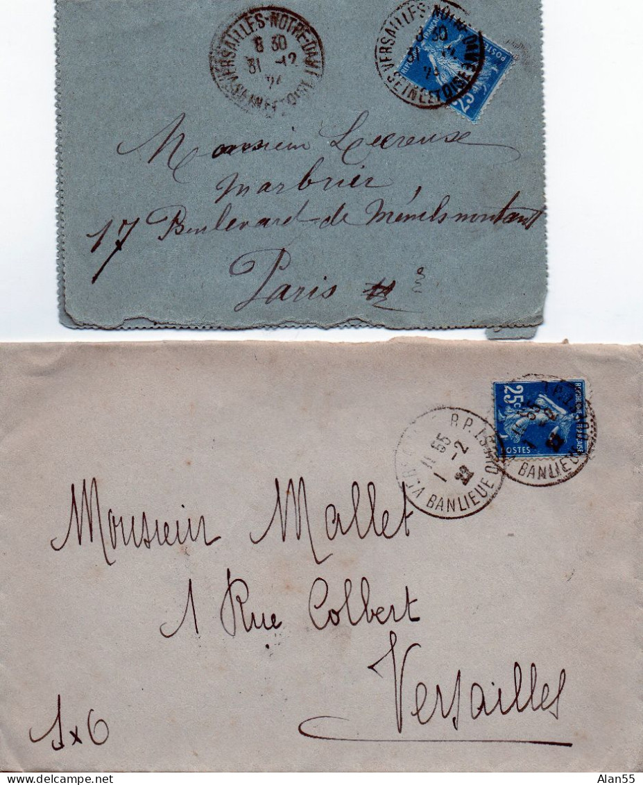 FRANCE.1922-1924. TYPE " SEMEUSE".VARIETE COULEUR. 2 LETTRES - 1903-60 Semeuse Lignée