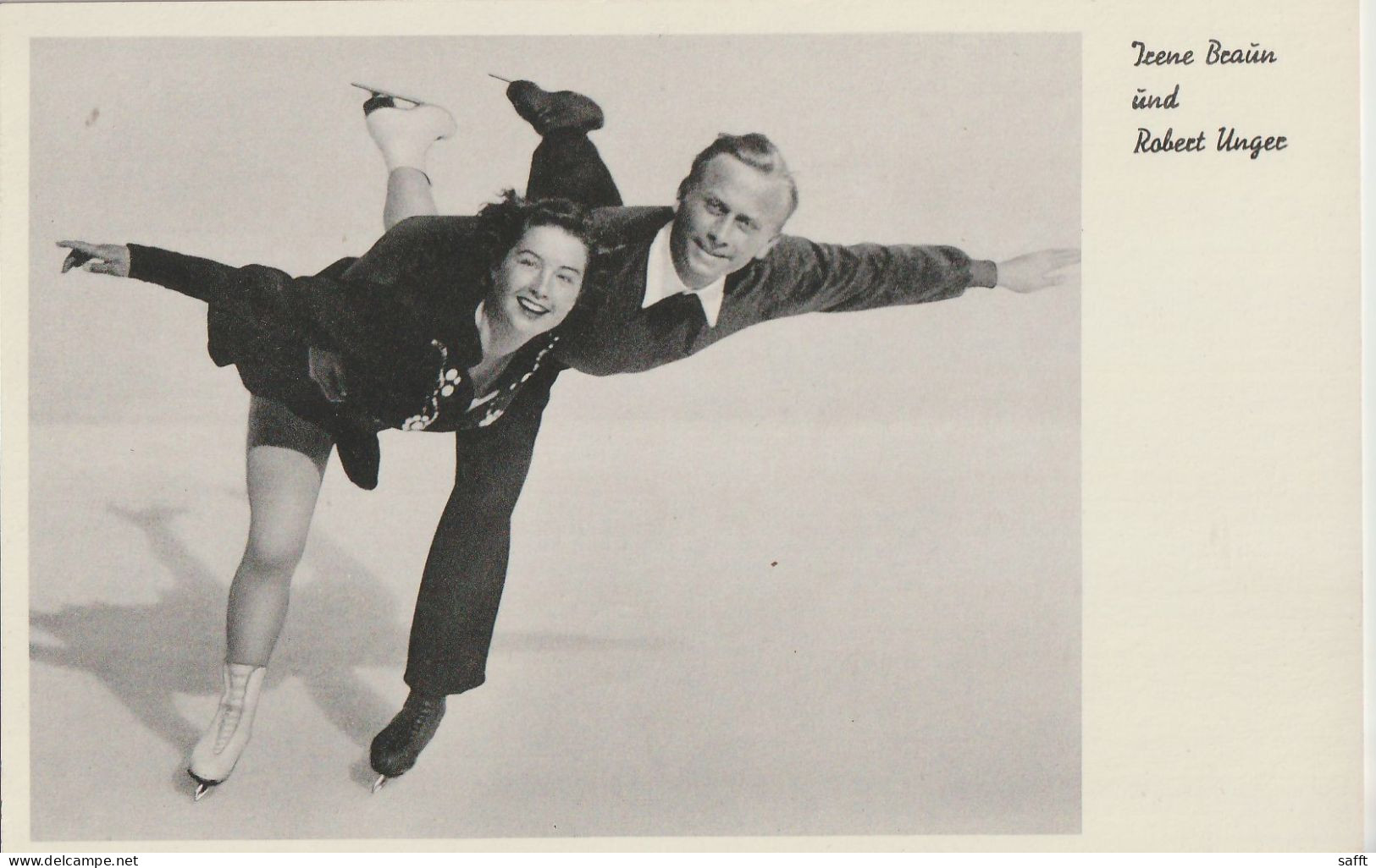 AK Eiskunstlauf Irene Braun / Robert Unger Um 1950 - Kunstschaatsen